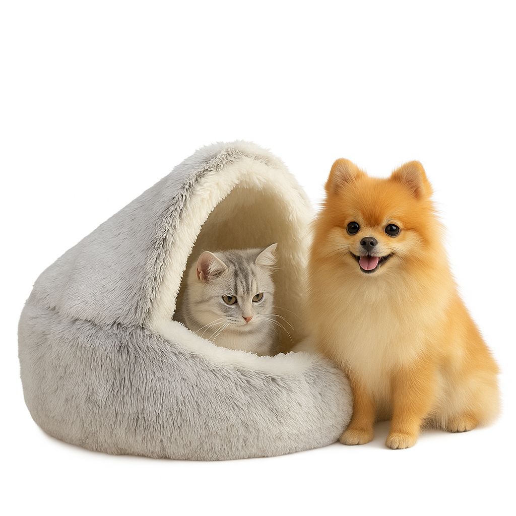 Pawfect Plush Hooded Calming Bed