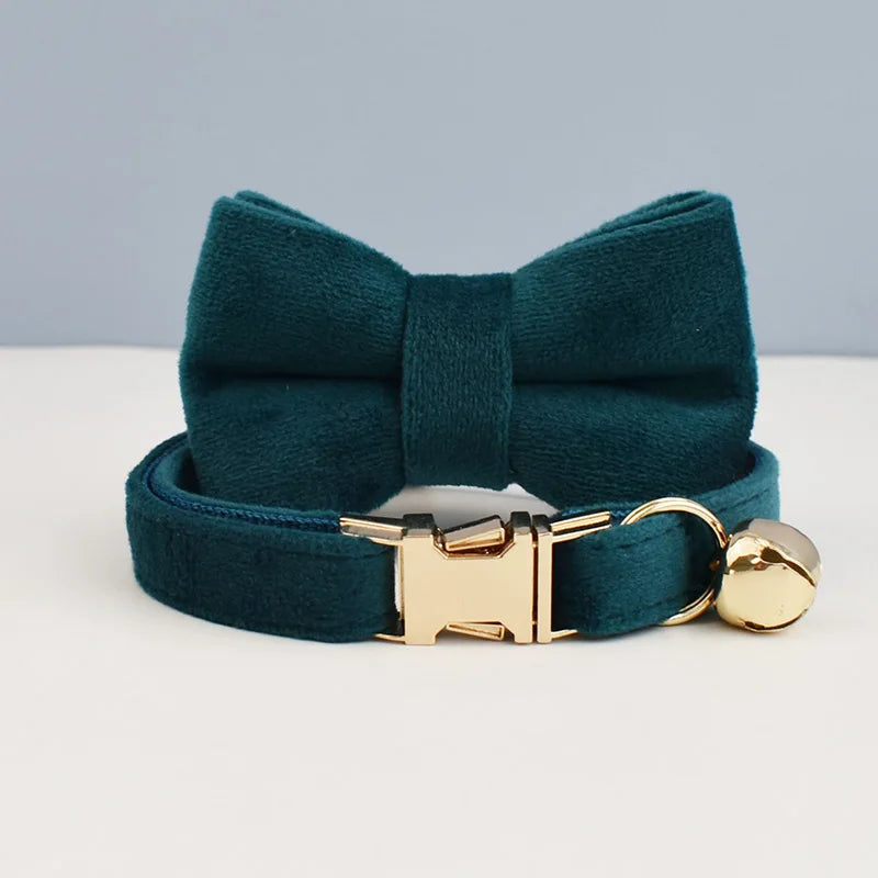 Pawfect Velvet Cat Collar - Matching Bowtie Available