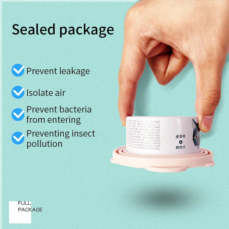 Pawfect Pet Can Lid & Spoon Set – Silicone 3-Ring Lid with Matching Feeding Spoon