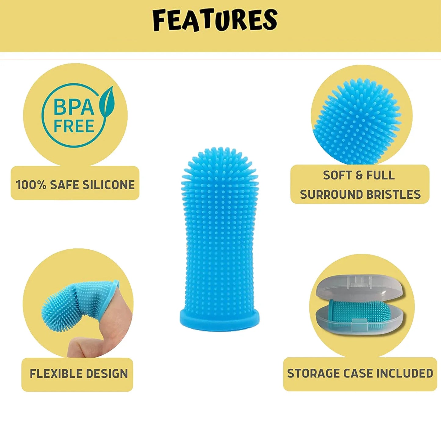 Pawfect Textured Silicone Finger Toothbrush