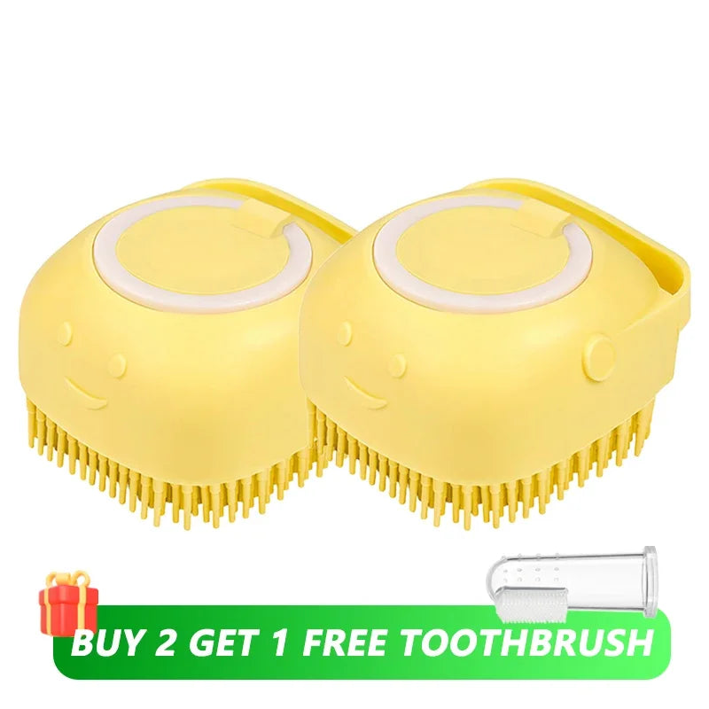 Pawfect Pet Bathing & Massage Brush with Shampoo Dispenser