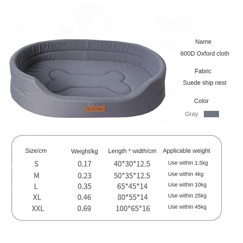 Pawfect Dual-Sided Pet Bed with Waterproof Oxford Base & Fleece Cushion