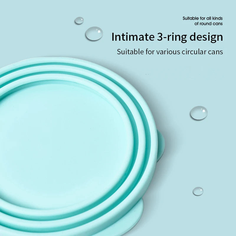 Pawfect Pet Can Lid & Spoon Set – Silicone 3-Ring Lid with Matching Feeding Spoon