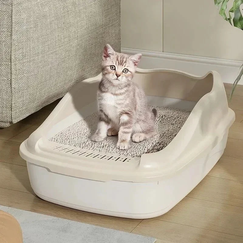 Pawfect High-Sided Litter Box – Easy-Clean, Anti-Spill Open Cat Toilet with Scooper