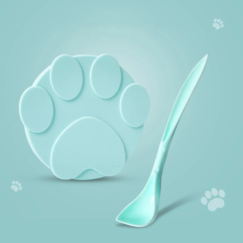 Pawfect Pet Can Lid & Spoon Set – Silicone 3-Ring Lid with Matching Feeding Spoon