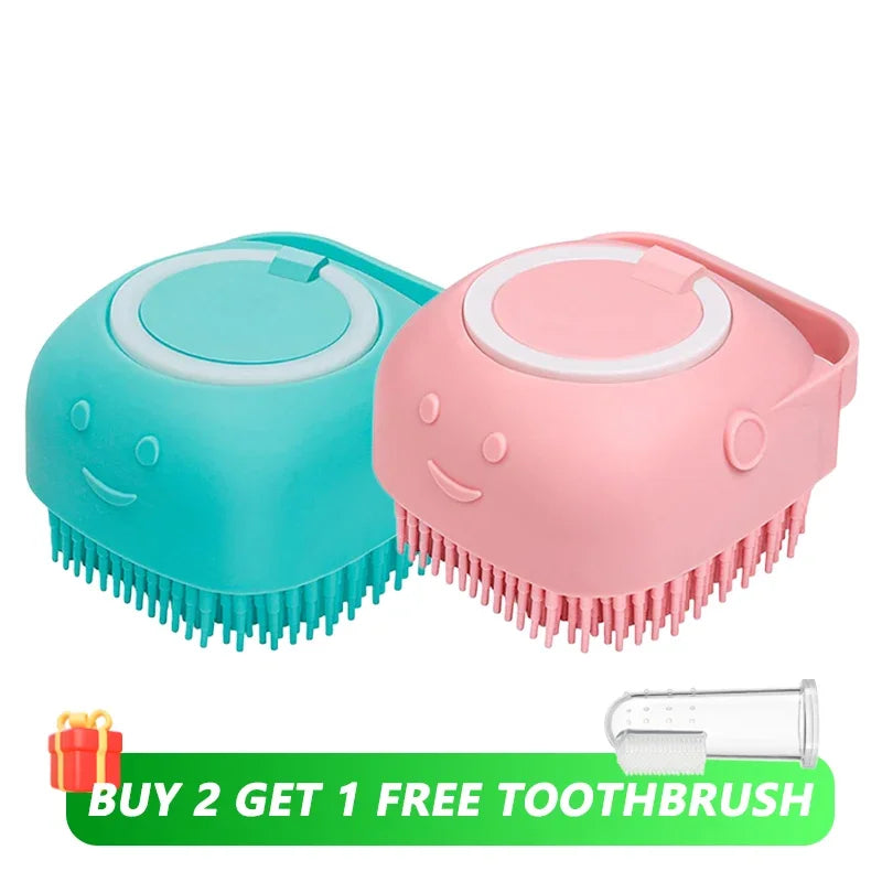 Pawfect Pet Bathing & Massage Brush with Shampoo Dispenser