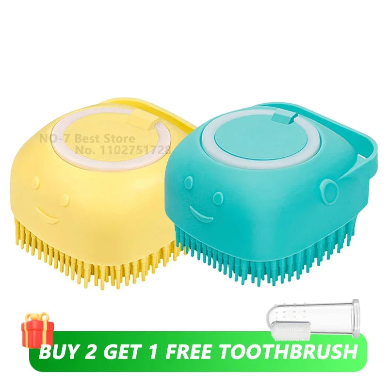Pawfect Pet Bathing & Massage Brush with Shampoo Dispenser