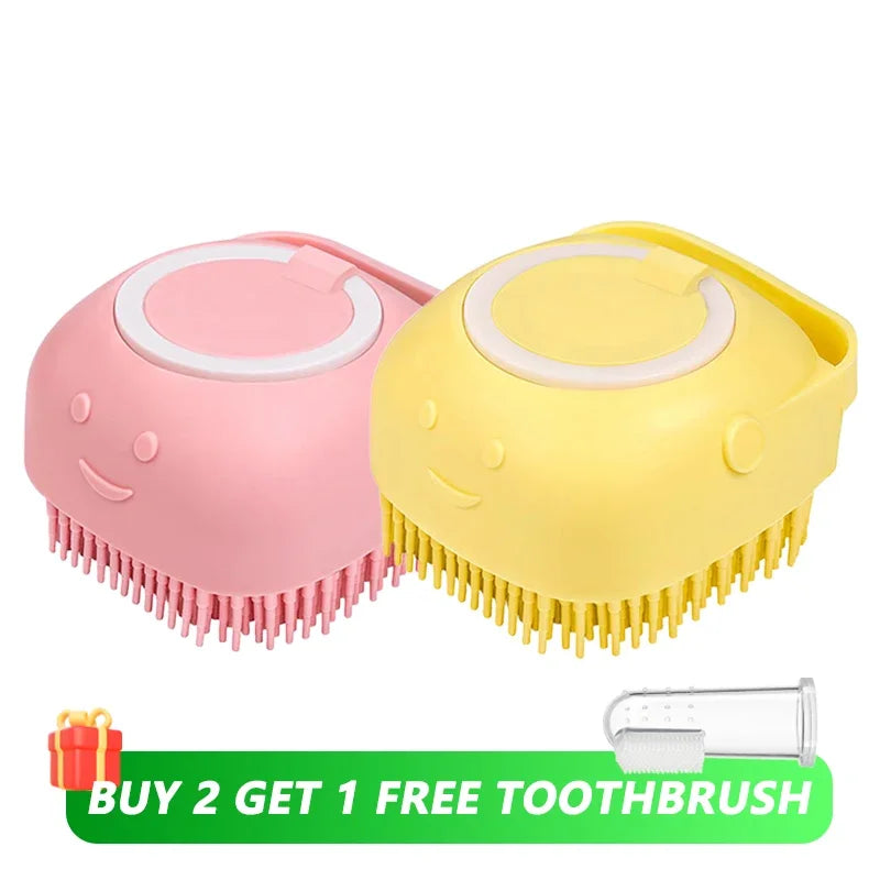Pawfect Pet Bathing & Massage Brush with Shampoo Dispenser
