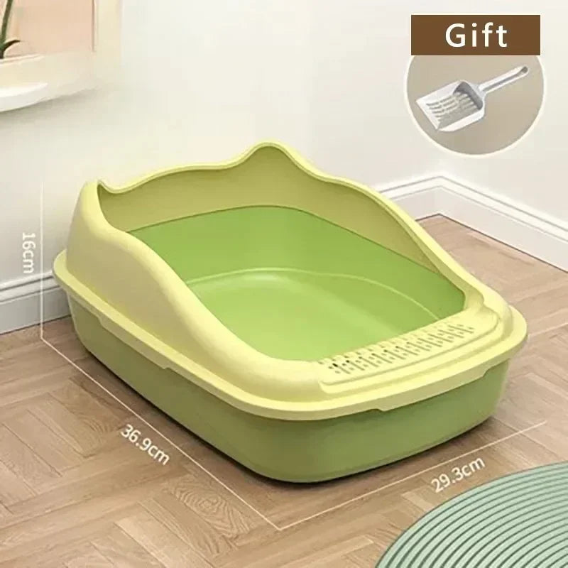 Pawfect High-Sided Litter Box – Easy-Clean, Anti-Spill Open Cat Toilet with Scooper