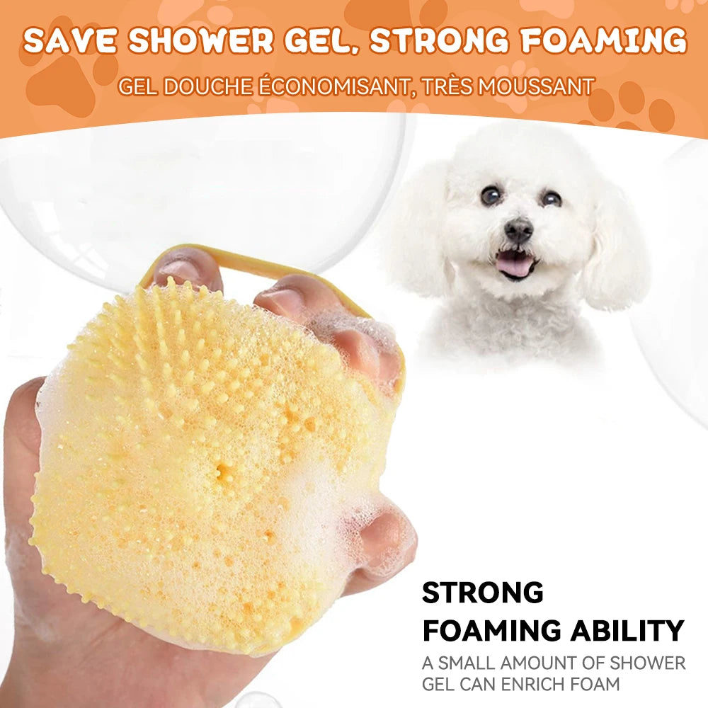 Pawfect Pet Bathing & Massage Brush with Shampoo Dispenser