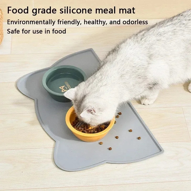 Pawfect Cat Feeding Mat – Waterproof, Non-Slip Silicone Mat for Food & Water Bowls
