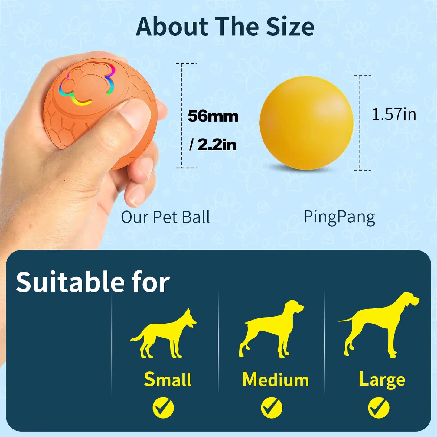 Pawfect Rechargeable LED Bouncing Ball – Ultimate Interactive Fun for Dogs & Cats!