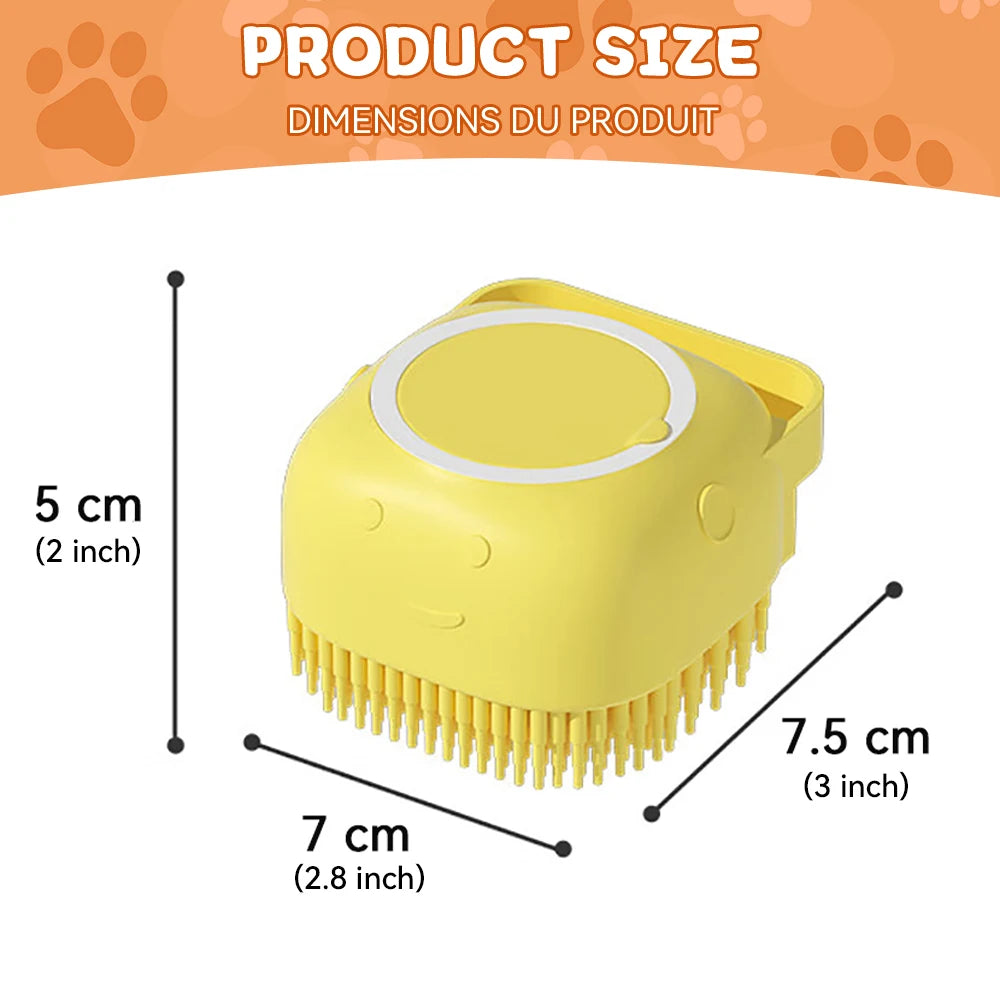 Pawfect Pet Bathing & Massage Brush with Shampoo Dispenser