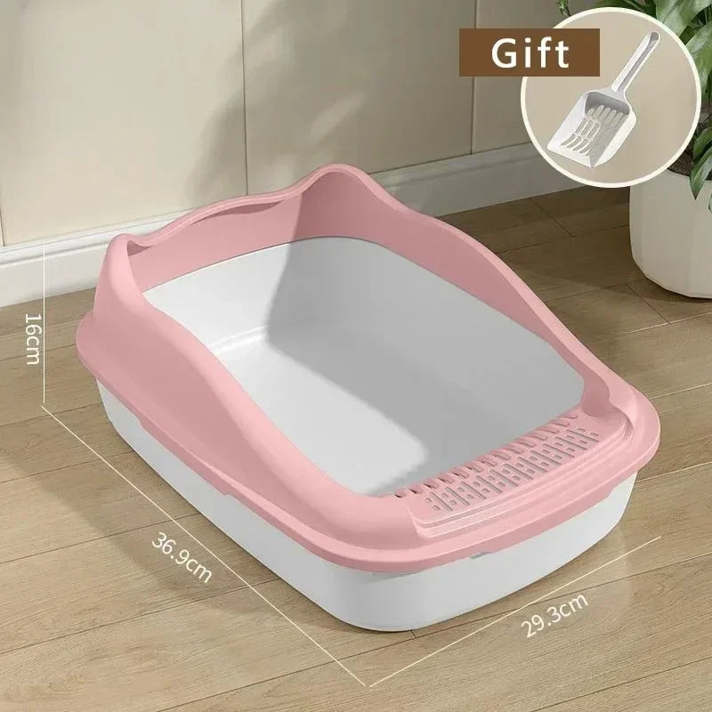 Pawfect High-Sided Litter Box – Easy-Clean, Anti-Spill Open Cat Toilet with Scooper