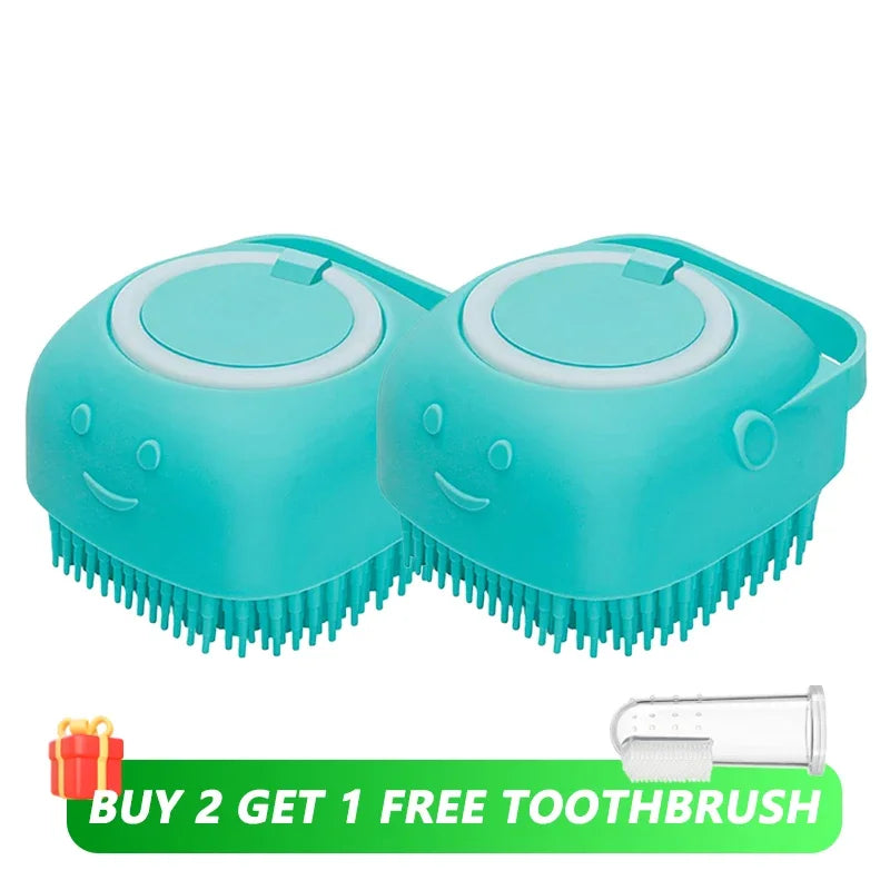 Pawfect Pet Bathing & Massage Brush with Shampoo Dispenser