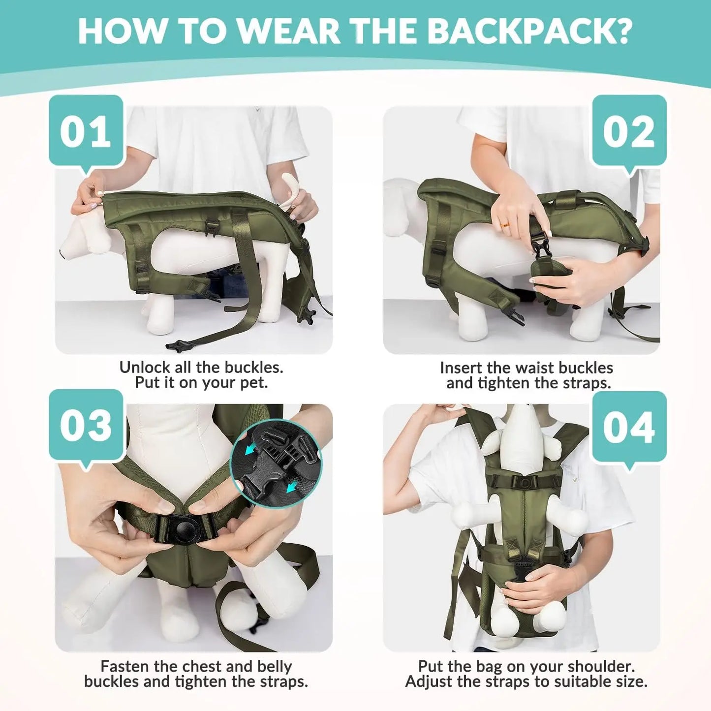Pawfect Adjustable Pet Front Carrier Backpack