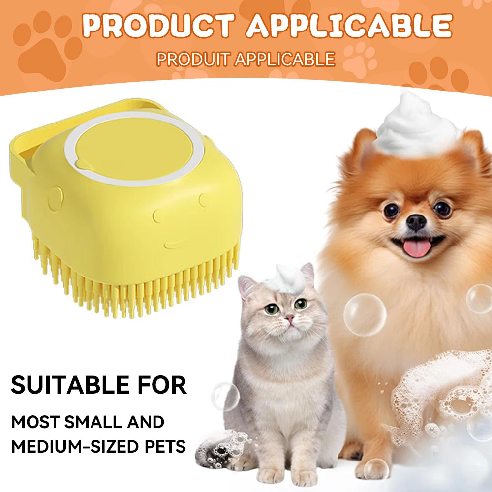 Pawfect Pet Bathing & Massage Brush with Shampoo Dispenser