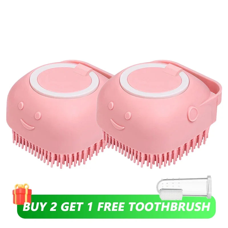 Pawfect Pet Bathing & Massage Brush with Shampoo Dispenser