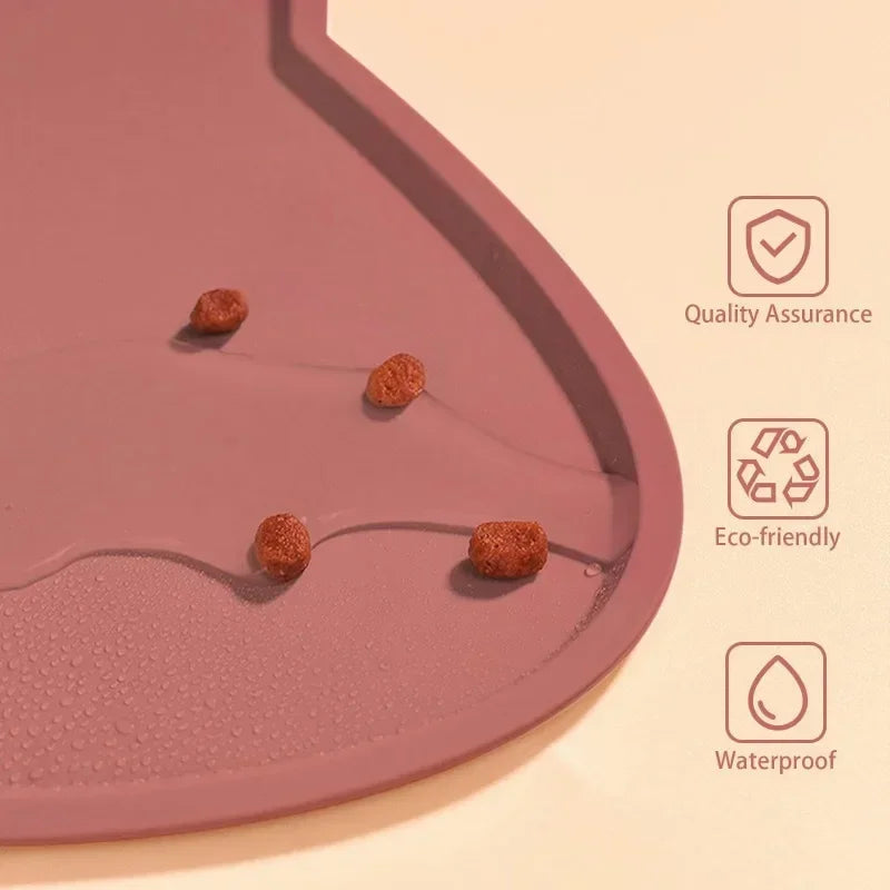 Pawfect Cat Feeding Mat – Waterproof, Non-Slip Silicone Mat for Food & Water Bowls