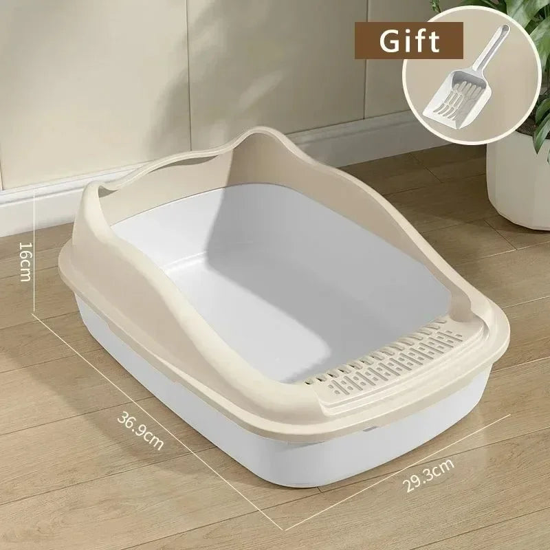 Pawfect High-Sided Litter Box – Easy-Clean, Anti-Spill Open Cat Toilet with Scooper