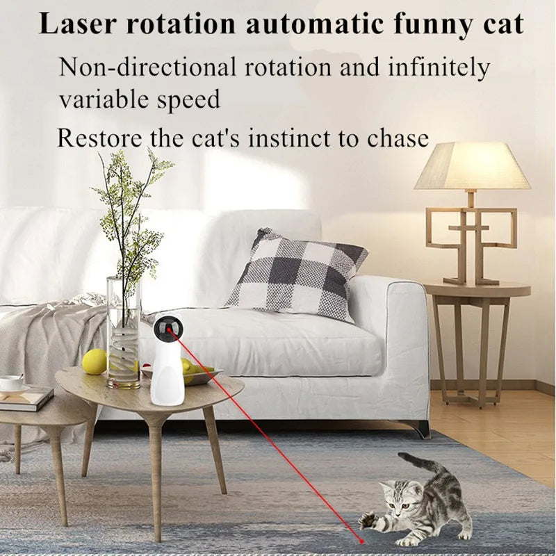 Pawfect Laser Chase – Automatic Interactive Cat Laser Toy (USB/AA Powered)