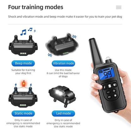 Rechargeable Waterproof Dog Training Collar – 800M Remote