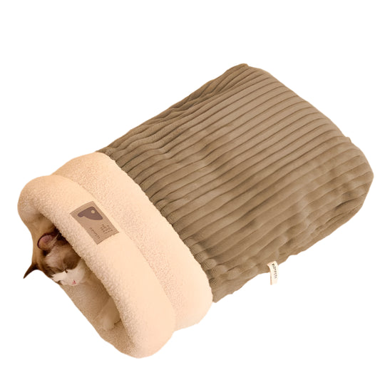 Pawfect Cozy Corduroy Cat Sleeping Bag
