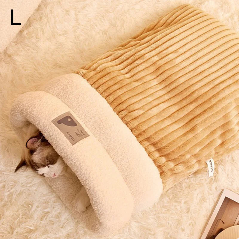 Pawfect Cozy Corduroy Cat Sleeping Bag