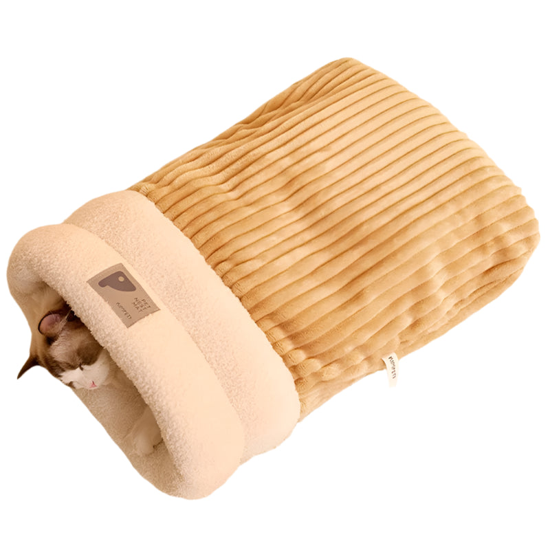 Pawfect Cozy Corduroy Cat Sleeping Bag