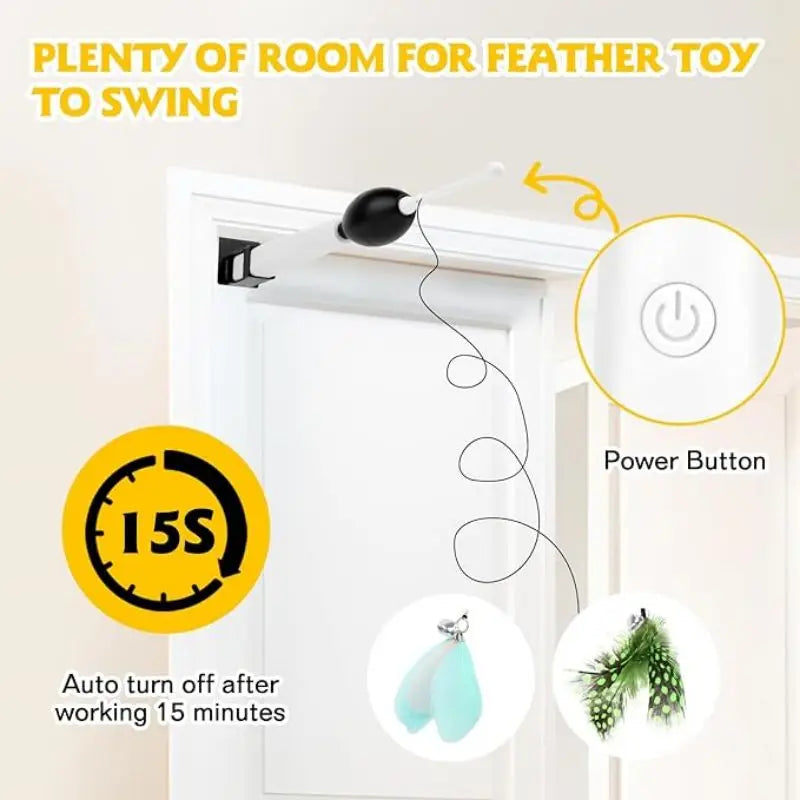 Pawfect Door-Hanging Cat Toy – Automatic Feather Teaser for Active Indoor Play