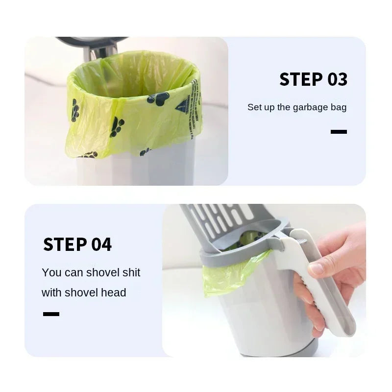 Pawfect Cat Litter Scoop with Trash Holder – Clean-Up Made Effortless!
