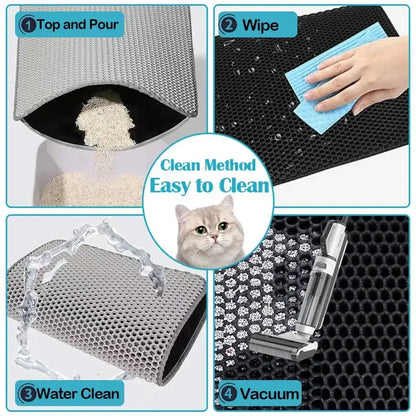 Pawfect Double-Layer Cat Litter Mat – Waterproof, Non-Slip & Easy to Clean