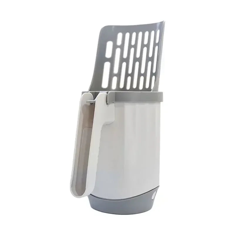 Pawfect Cat Litter Scoop with Trash Holder – Clean-Up Made Effortless!