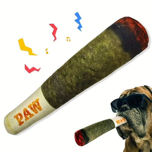 Pawfect Plush Squeaky Cigar Toy – Soft, Durable & Hilariously Fun for Small Dogs
