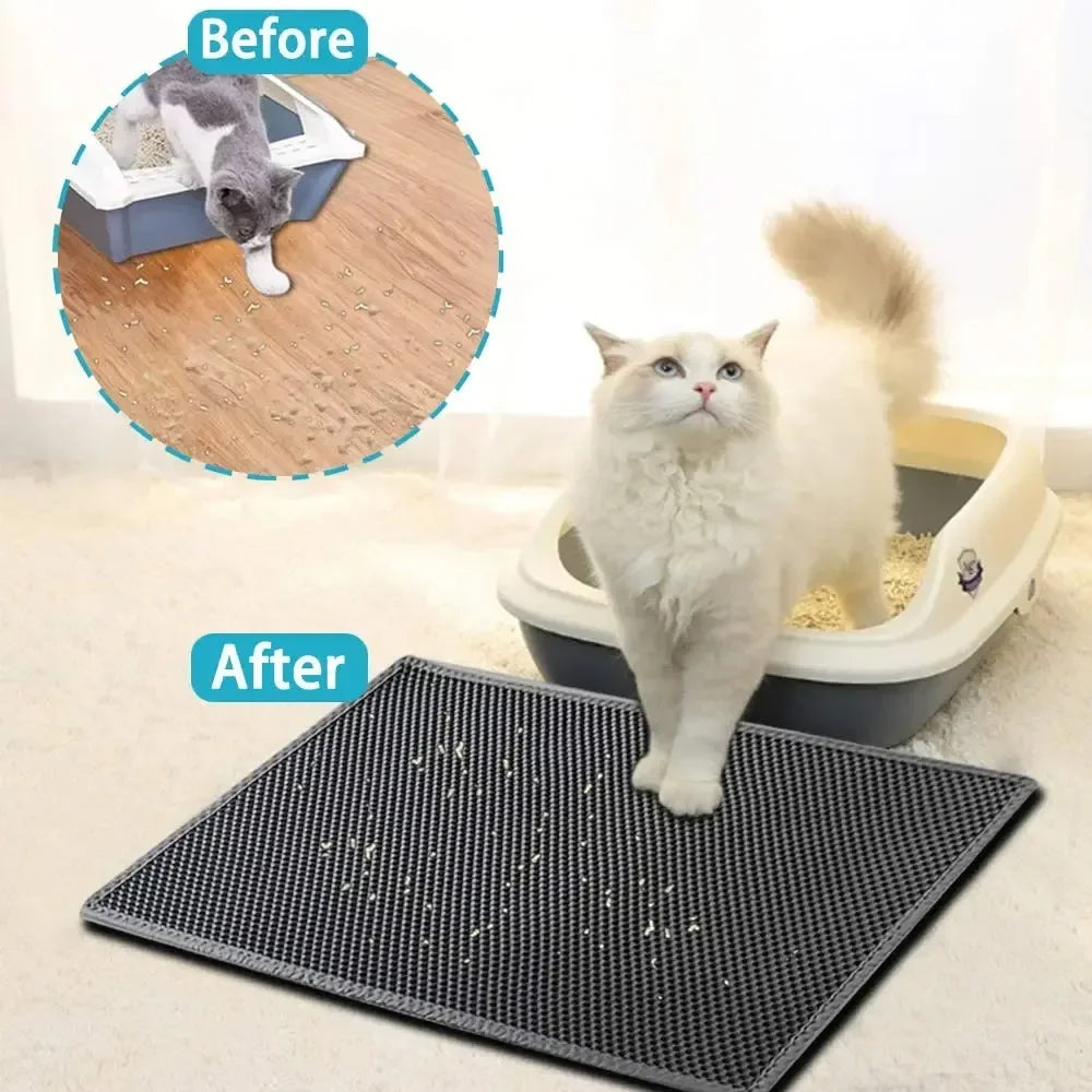 Pawfect Double-Layer Cat Litter Mat – Waterproof, Non-Slip & Easy to Clean