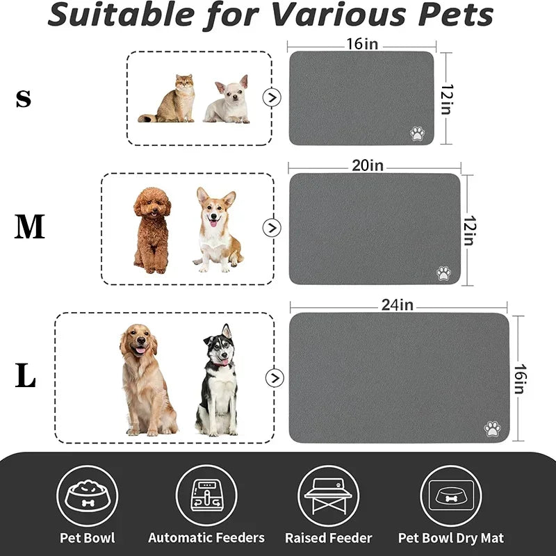 Pawfect Smooth Pet Feeding Mat – Absorbent, Anti-Slip & Quick-Dry