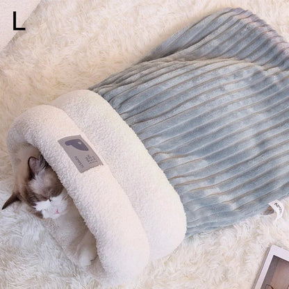 Pawfect Cozy Corduroy Cat Sleeping Bag