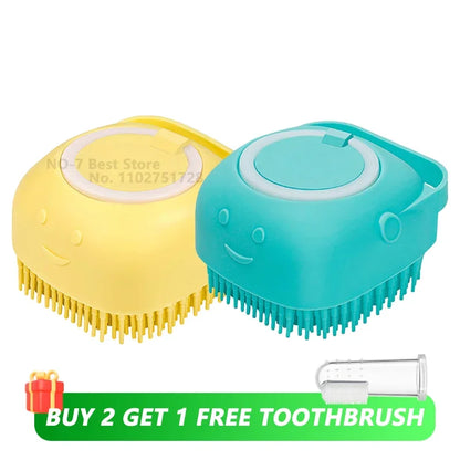 Pawfect Pet Bathing & Massage Brush with Shampoo Dispenser