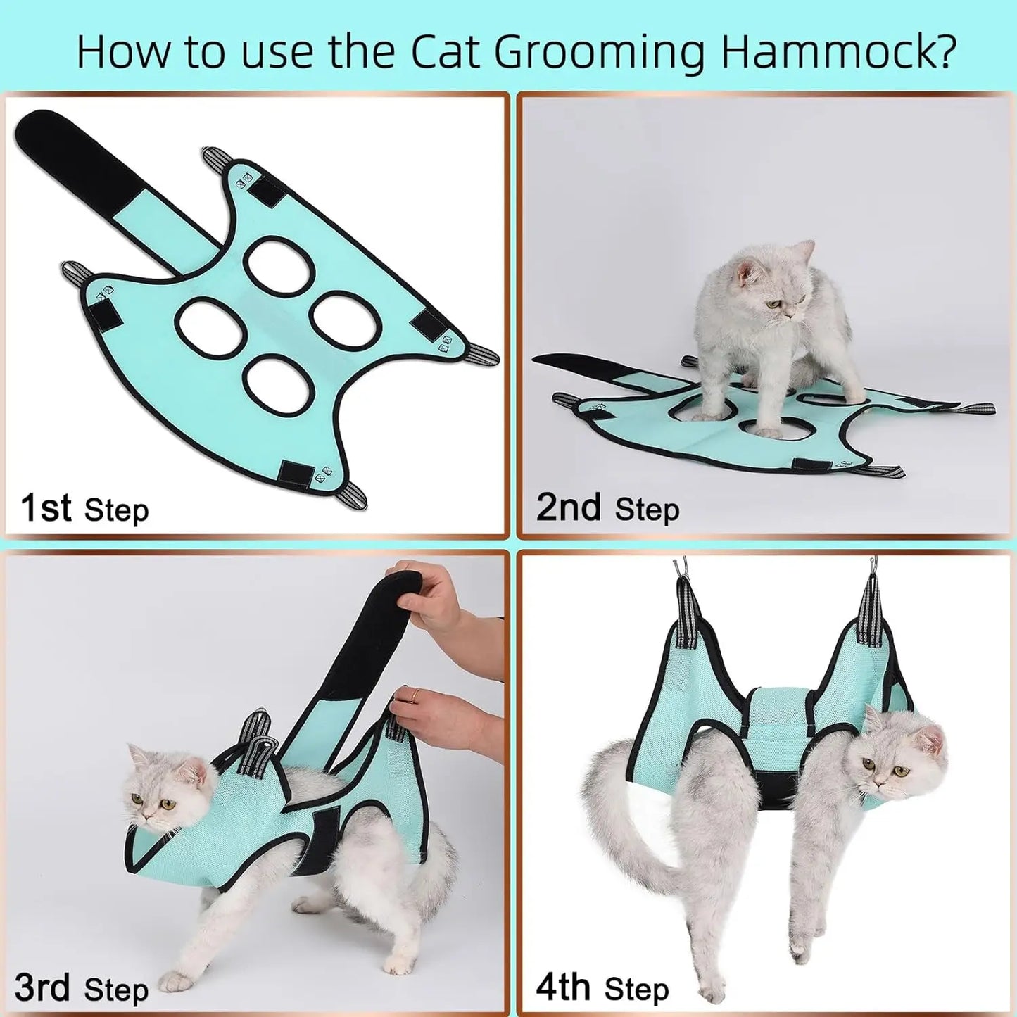 Pet Grooming Hammock Kit – Cat and Small Dog Grooming Made Easy
