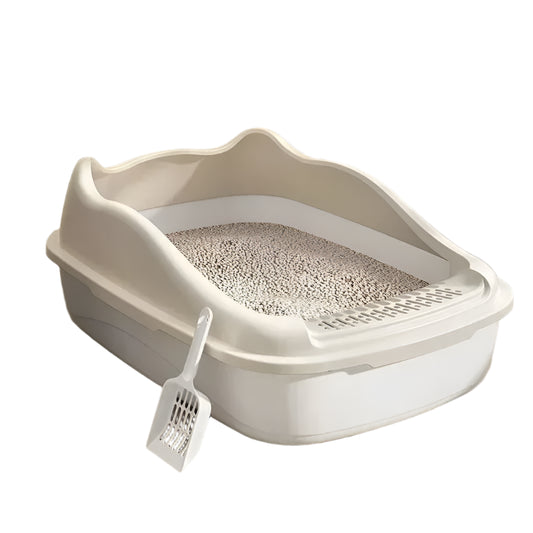 Pawfect High-Sided Litter Box – Easy-Clean, Anti-Spill Open Cat Toilet with Scooper
