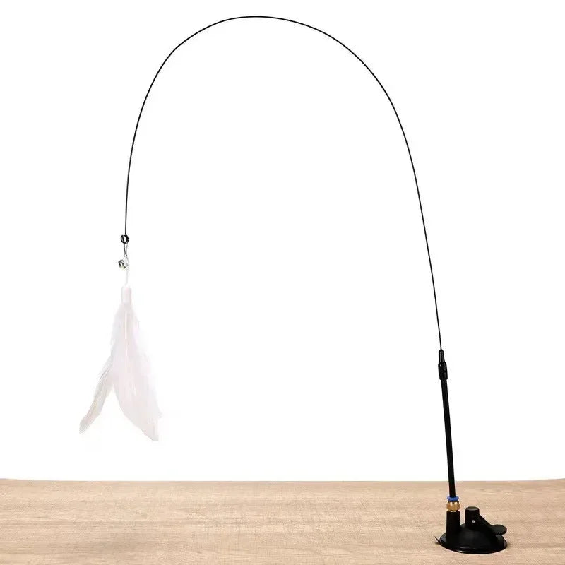 Pawfect Feather Wand Toy – Suction Cup Cat Teaser for Solo & Interactive Play