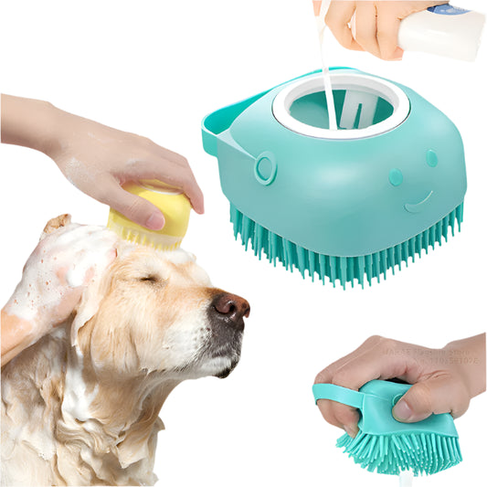 Pawfect Pet Bathing & Massage Brush with Shampoo Dispenser