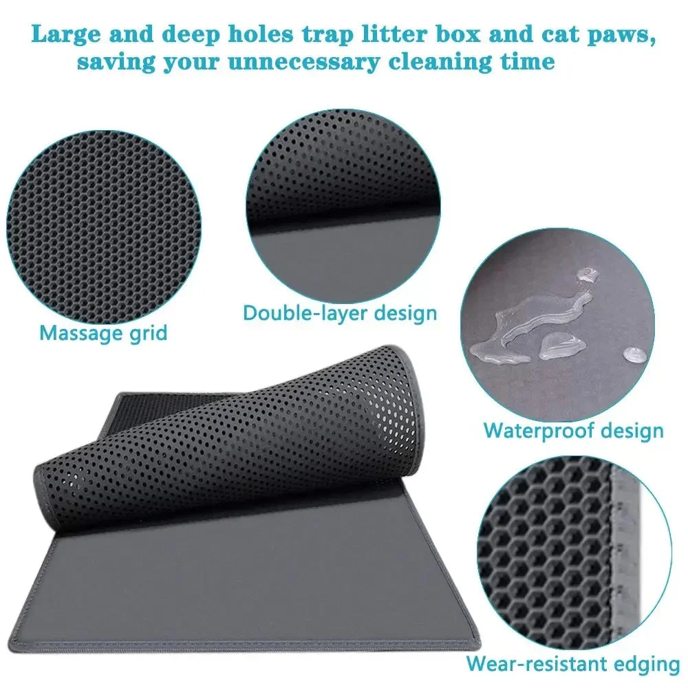 Pawfect Double-Layer Cat Litter Mat – Waterproof, Non-Slip & Easy to Clean