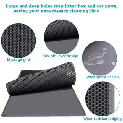 Pawfect Double-Layer Cat Litter Mat – Waterproof, Non-Slip & Easy to Clean