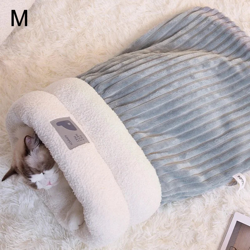 Pawfect Cozy Corduroy Cat Sleeping Bag