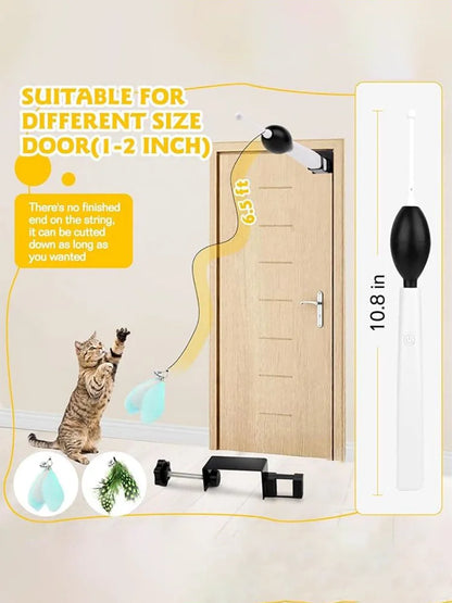 Pawfect Door-Hanging Cat Toy – Automatic Feather Teaser for Active Indoor Play